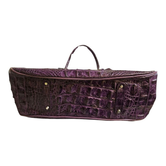 VEARI Purple Crocodile Embossed Leather Shoulder Bag Size XL - Picture 12 of 13